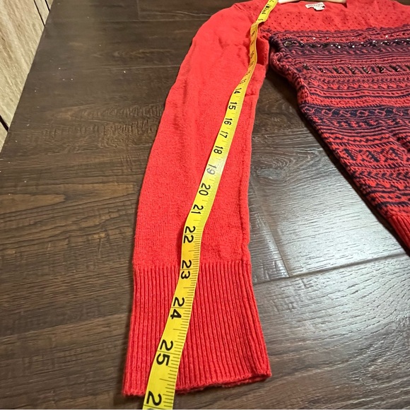 Closet clean out. Sweater. Red scoop neck black jewels. Pink knit high neck. - Picture 4 of 14